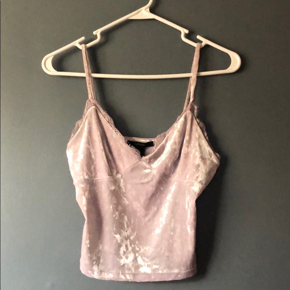 Lavender velvet crop top